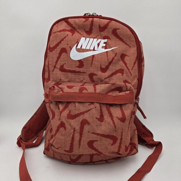 Nike Heritage Backpack 25L Orange Swoosh Logo Laptop School Work 05553 DQ5653 - Picture 6 of 9